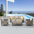 Belord 6 Piece Outdoor Furniture Patio Wicker Sofa Set, Oversize Outdoor Dining by Belord