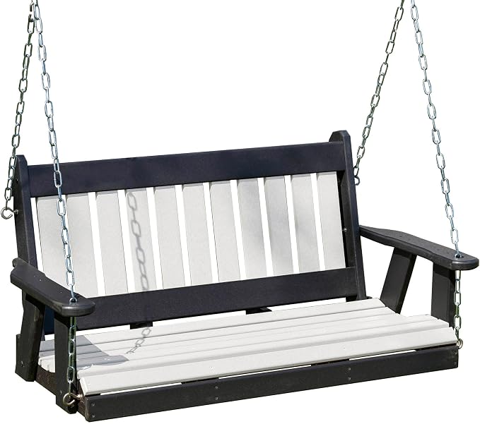 Poly Lumber Wood 4FT Mission Porch Swing Amish Craftsmandship Made in USA HDPE by Unknown