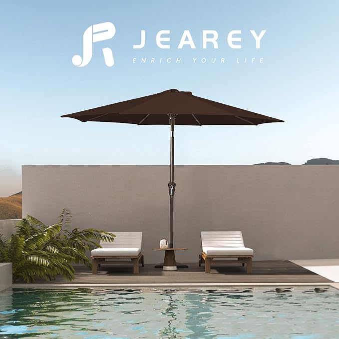 JEAREY 9FT Outdoor Patio Umbrella Outdoor Table Umbrella - Image 6