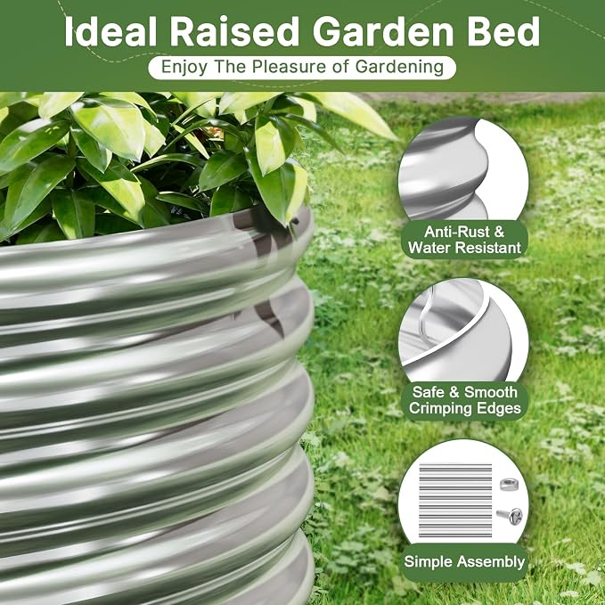 4 PCS 6x3ft Galvanized Raised Garden Bed Outdoor, Metal Garden Bed - Image 4
