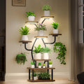 Plant Stand Indoor with Grow Light, 8 Tiered 48" Small Plant Shelf, Corner by Tovve