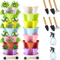 Umigy 2 Set of 7 Tier Vertical Planter Stackable Tower Planters Strawberry Herb by Umigy