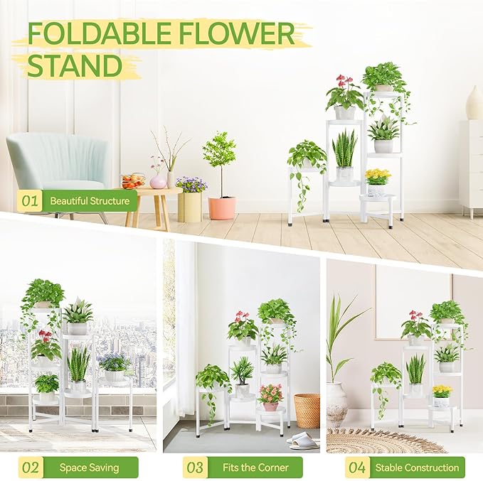 iDavosic.ly Plant Stand Indoor Outdoor, 6 Tier Corner Metal Flower Display - Image 5