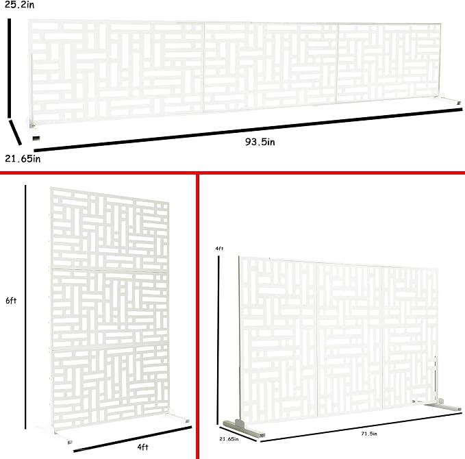 Oakland Living 6 ft. X 4 ft. White Freestanding Metal Privacy Screen Room - Image 2