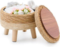Cpintltr Storage Ottoman Poufs Handwoven Footstool Natural Seagrass Round by CpintltrFruniture