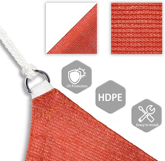 Patio Paradise 12' x 12' x 11'10" Sun Shade Sail Triangle Canopy, Permeable - Image 3