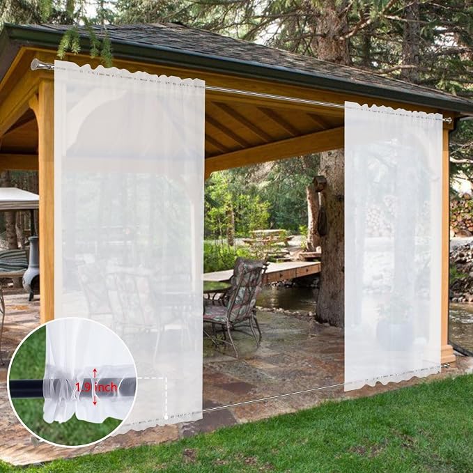 SpaceDresser Waterproof Outdoor Sheer Curtains - Image 8