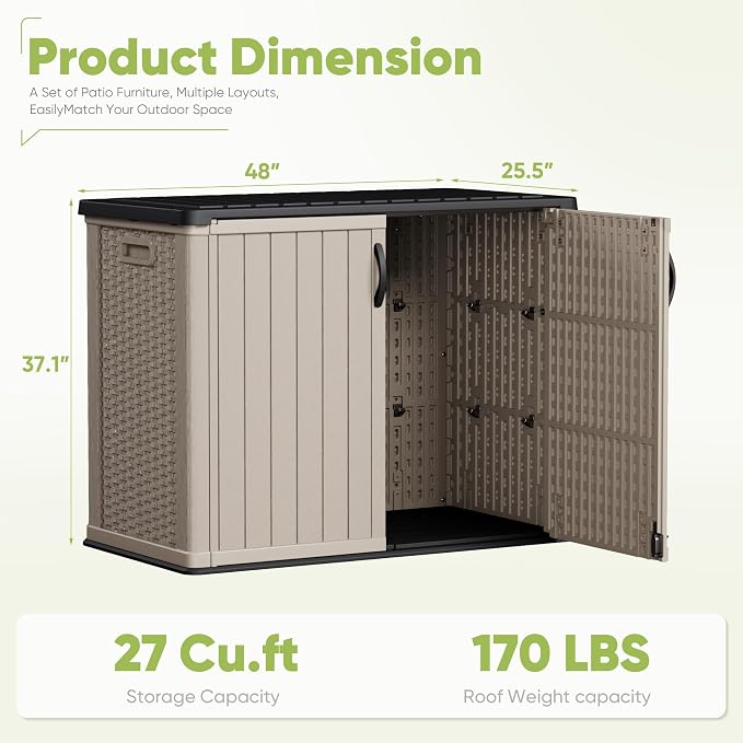Devoko Outdoor Storage Cabinet 26 Cu Ft - Image 7