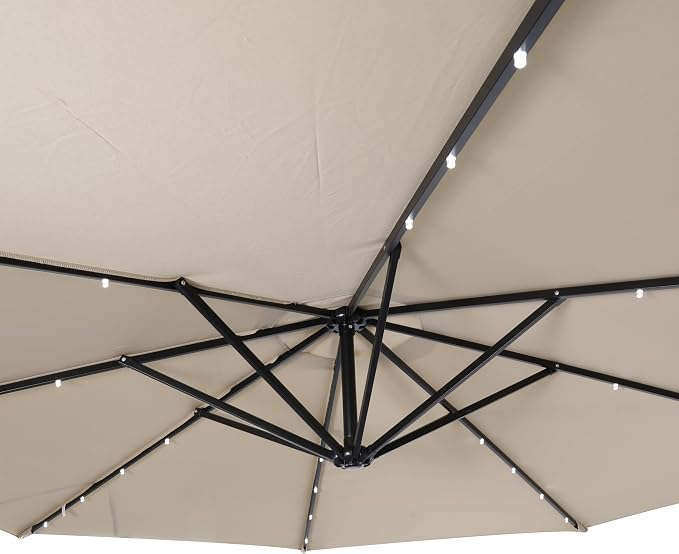 Flash Furniture Sedona Round Solar Cantilever Umbrella, Commercial Grade - Image 10