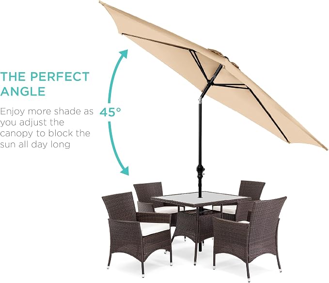 Best Choice Products 10ft Outdoor Table Compatible Steel Polyester Market Patio - Image 2