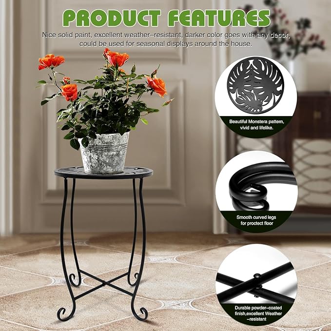 Small Side Tables for Small Space, 2 Pack Metal Outdoor Indoor Side Table - Image 4