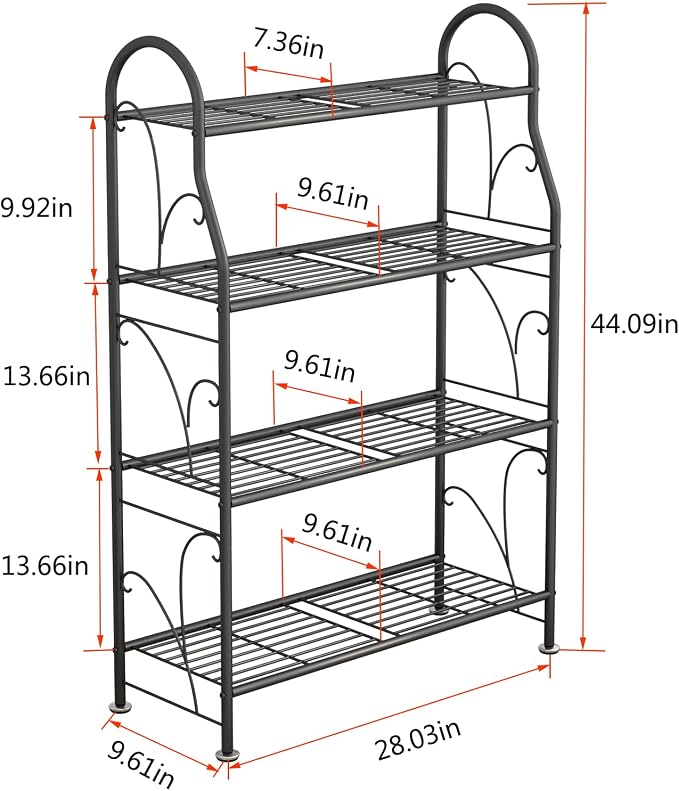 SORCEDAS Plant Stand Indoor Outdoor Plant Shelf 4 Tier Metal Corner Flower - Image 5