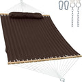 2 Person 12FT Hammocks for Outside, Double Quilted Fabric Outdoor Hammock by GafeteOutdoorLiving