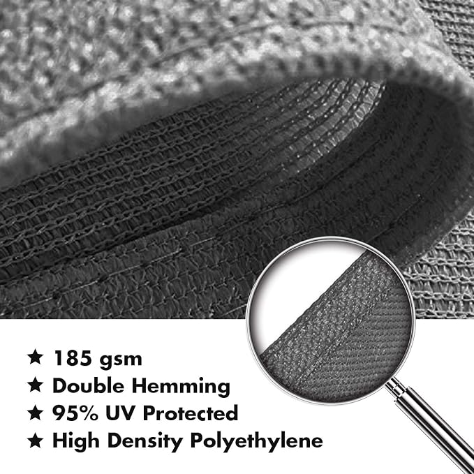 KANAGAWA Sun Shade Sail 10'x10'x14' Dark Gray Triangle UV Block Canopy Awning - Image 5