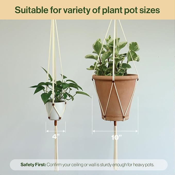 Macrame Plant Hanger Polyester Rope 42 Inch Outdoor Indoor Adjustable Hanging - Image 8
