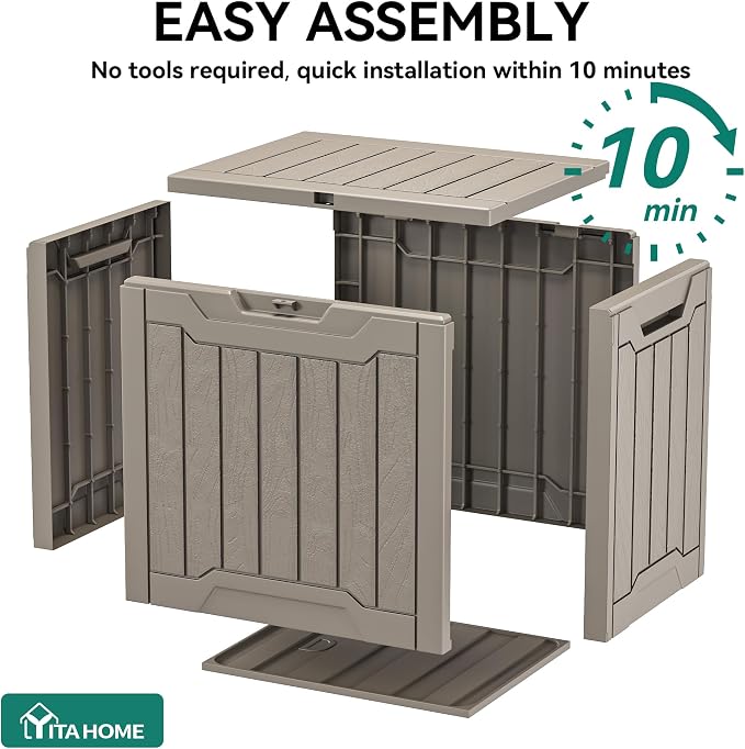 YITAHOME 31 Gallon Outdoor Storage Box, Resin Deck Box and Waterproof Package - Image 3