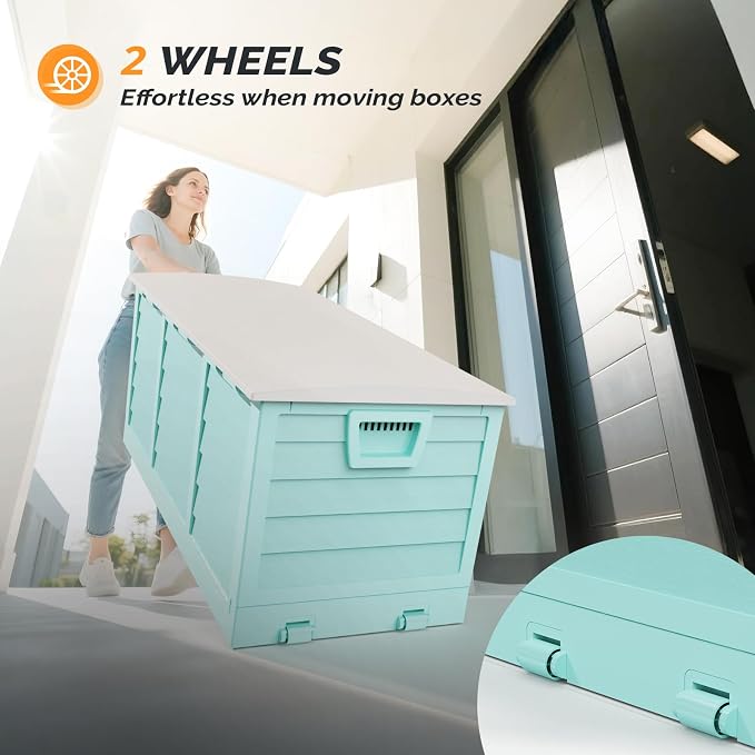 VINGLI 75 Gallon Collapsible Outdoor Storage Box, Simple-to-assemble Plastic - Image 6