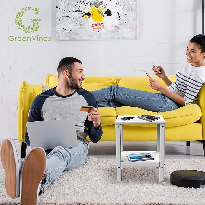 GREENVINES Adirondack-Outdoor-Side-Table | 14 x 13 Inches | HDPE Plastic | All - Image 4
