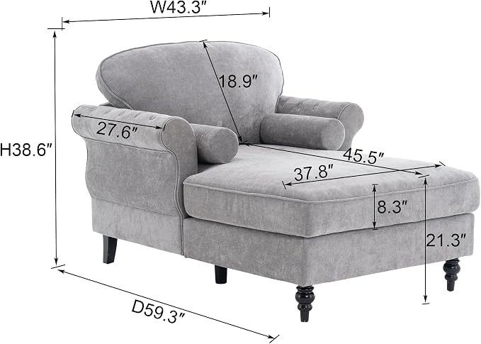 GDFStudio Chenille Recliner Sofa Chair - Image 2