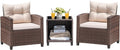 Devoko 3 Pieces Patio Furniture Set, PE Rattan Wicker Patio Set by DEVOKO
