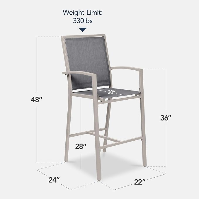 Best Choice Products Outdoor Bar Stools Set of 2, Bar Height, Patio Furniture - Image 2