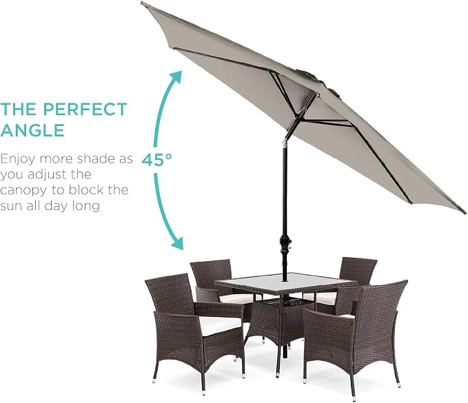 Best Choice Products 10ft Outdoor Table Compatible Steel Polyester Market Patio - Image 2