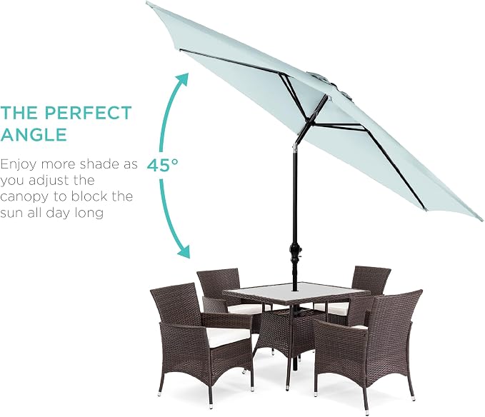 Best Choice Products 10ft Outdoor Table Compatible Steel Polyester Market Patio - Image 2