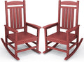 KINGYES Outdoor Rocking Chair Set of 2, High Density Polyethylene Patio Rocking by KINGYES