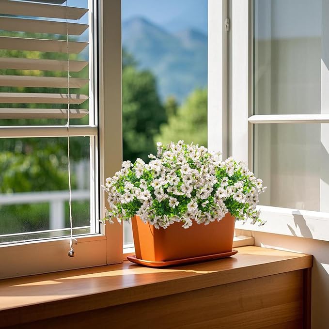 Artificial Fake Flowers for Outdoor Spring Decoration, 16 Bundles Faux Silk - Image 6