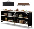 COSTWAY 81" Folding Picnic Table, Portable Bar Table by COSTWAY