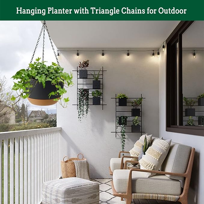 Hanging Planter Self Watering 10 Inch, 2 Pack Indoor Outdoor Hanging Baskets - Image 5