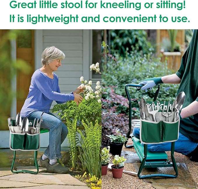 TomCare Upgraded Garden Kneeler Seat Widen Soft Kneeling Pad Garden Stools - Image 7