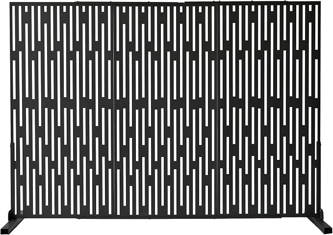 Oakland Living 6 ft. X 4 ft. Black Freestanding Metal Privacy Screen Room - Image 5