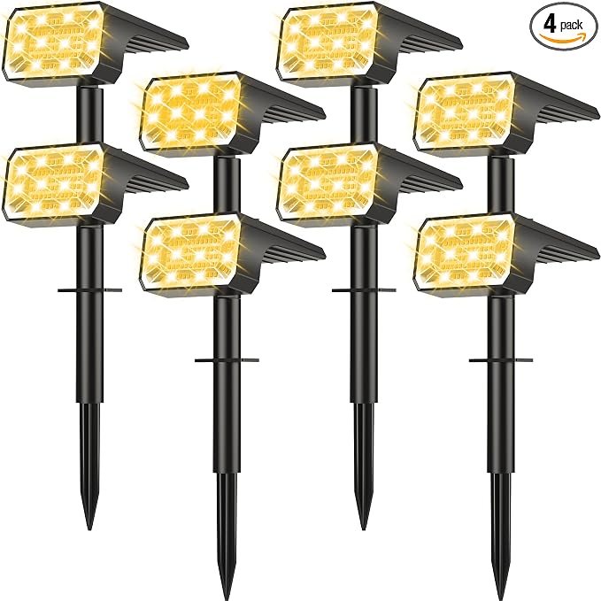 Solar Spot Lights Outdoor Waterproof IP65, Solar Landscape Spotlights, Auto by NACINIC