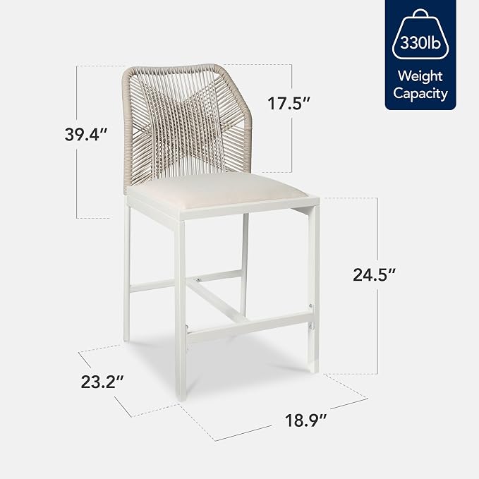 Best Choice Products Indoor Outdoor Counter Height Bar Stools Set of 2 - Image 2