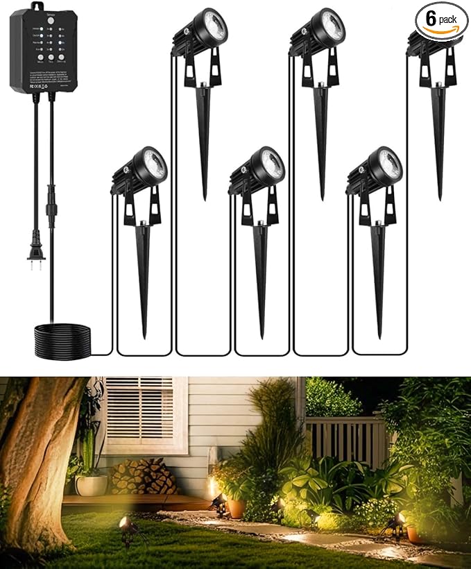 All-in-One Low Voltage Landscape Lighting, Dusk to Dawn Transformer Timer by Sunmerit