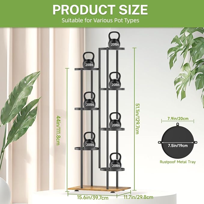iDavosic.ly 7 Tier Plant Stand Indoor Outdoor, Tiered Corner Multiple Flower - Image 3