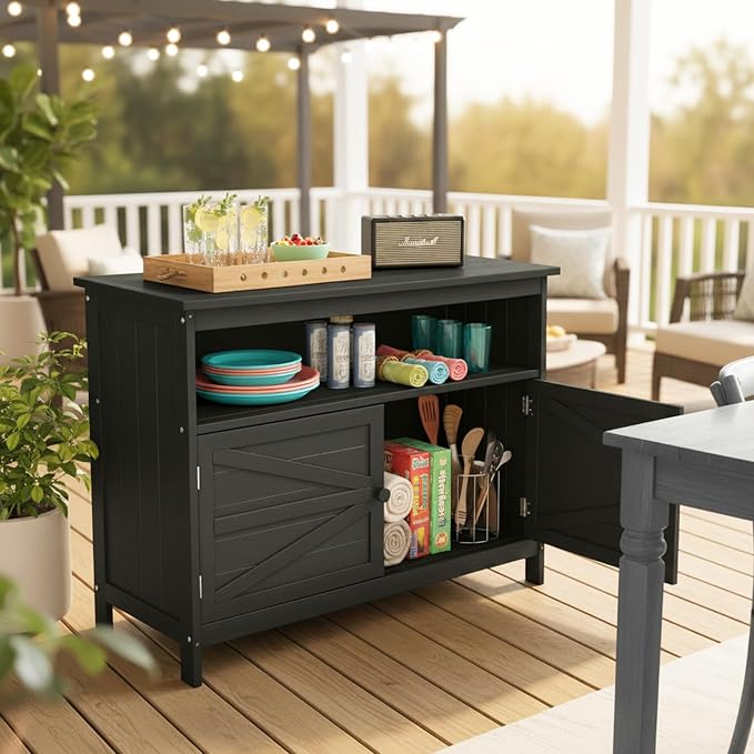 HIPS All-Weather Outdoor Storage Cabinet, Outdoor Sideboard - Image 2