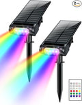 Solar Spot Lights Outdoor, 12 Color Modes Landscape Light Waterproof IP67 by Brthera