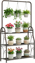 SORCEDAS Plant Stand Indoor Outdoor 3 Tier Tall Corner Hanging Shelf Metal by SpecialYourHome