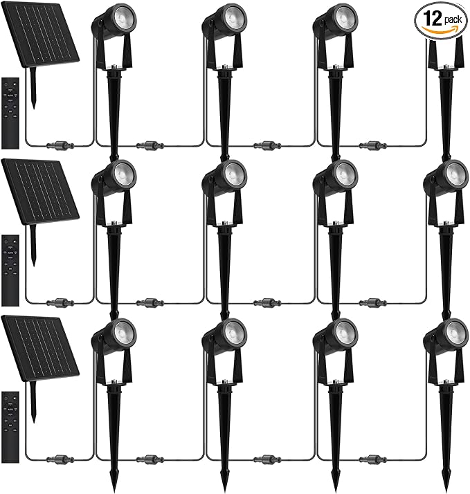 Zyan Solar Landscape Spotlights, Separate Monocrystalline Panels & USB-C by ZYAN