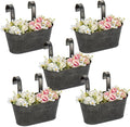 Briful 10'' Hanging Planter Outdoor 5PCS Metal Railing Planter by Briful