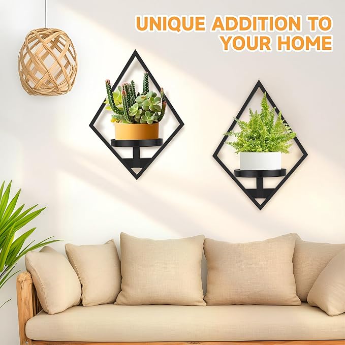 Wall Plant Holder, 3 Pack Metal Floating Shelves Indoor, Window Sill Plant Shelf - Image 2