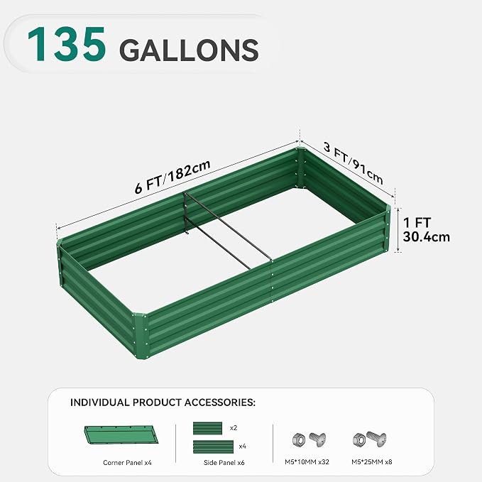 YITAHOME 72x36x12 in 2pcs Galvanized Raised Garden Bed Kit, Large Metal Planter - Image 8