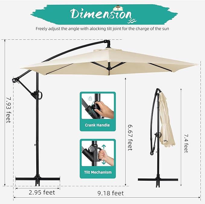 Shintenchi Patio Offset Umbrella - Image 4