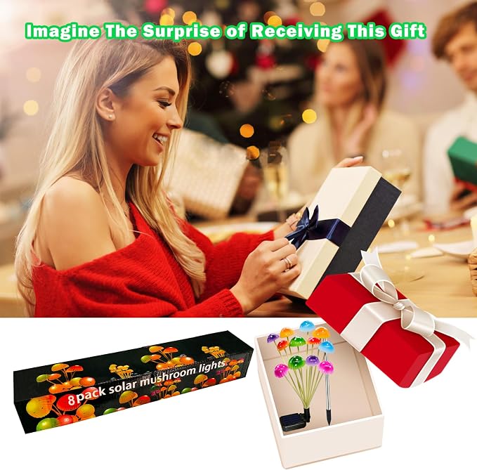 Kohlrabi Solar Garden Lights, 4 Pack Solar Mushroom Lights Outdoor, Upgraded - Image 7