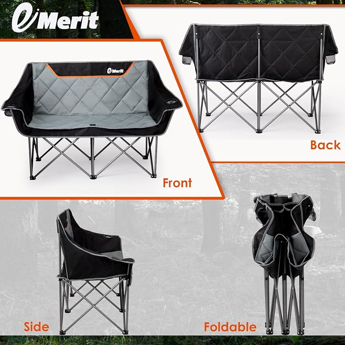 EMERIT Oversized Fully Padded Camping Chair, Heavy Duty 650LB Folding Camping - Image 6