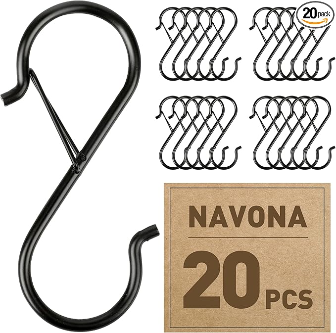 Navona 20 Pcs S Hooks for Hanging Heavy Duty, 3.5-inch Heavy Duty Metal S Hook by Welcometobuy%EF%BC%81