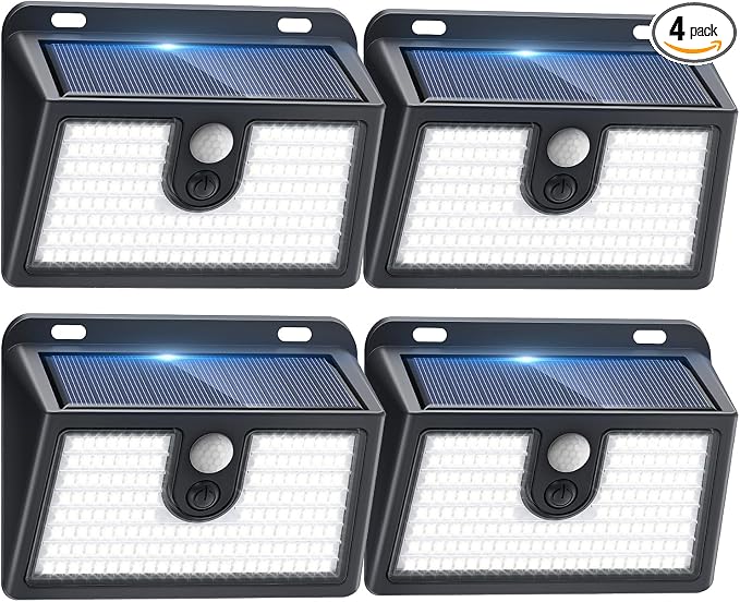 Solar Motion Sensor Outdoor Lights, Super Bright Solar Lights Outdoor Waterproof by Claoner