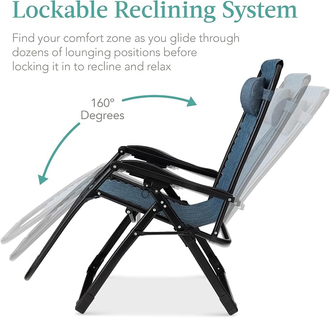 Best Choice Products Oversized Zero Gravity Chair, Folding Outdoor Patio - Image 8